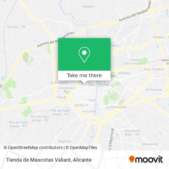 Tienda de Mascotas Valiant map