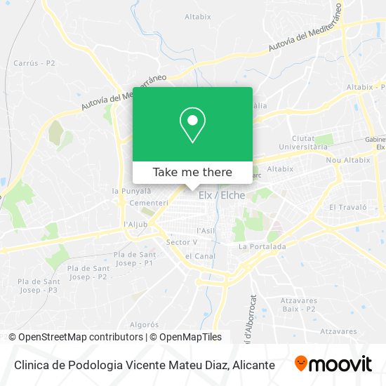 Clinica de Podologia Vicente Mateu Diaz map