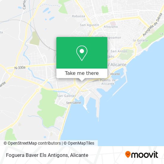 Foguera Baver Els Antigons map