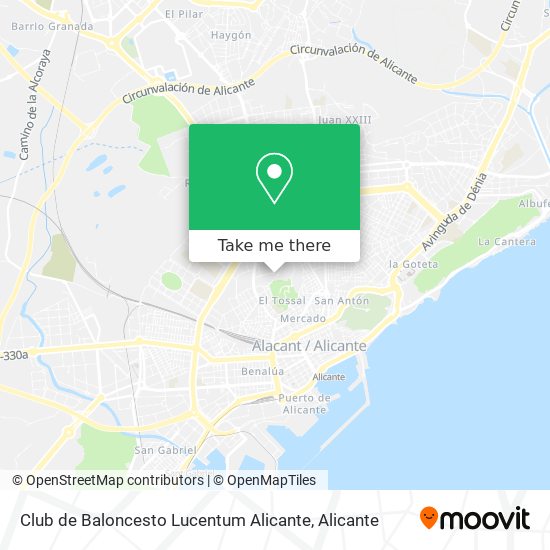 mapa Club de Baloncesto Lucentum Alicante