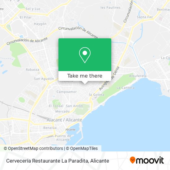 Cervecería Restaurante La Paradita map