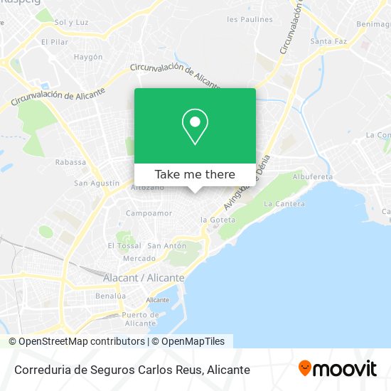 mapa Correduria de Seguros Carlos Reus