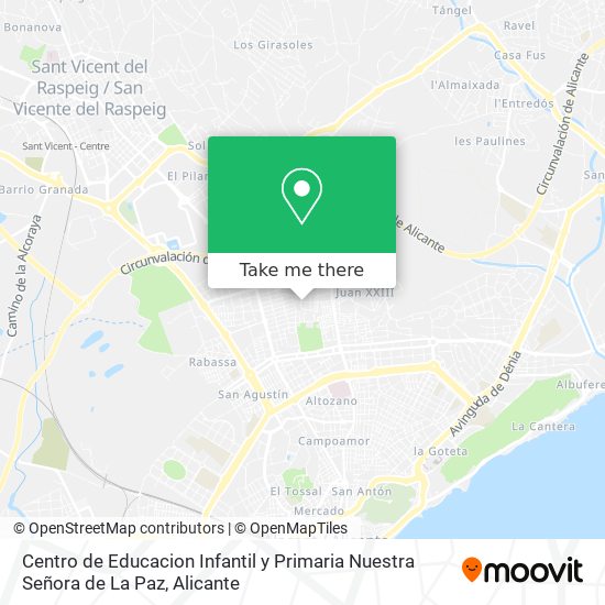 mapa Centro de Educacion Infantil y Primaria Nuestra Señora de La Paz