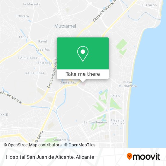 mapa Hospital San Juan de Alicante