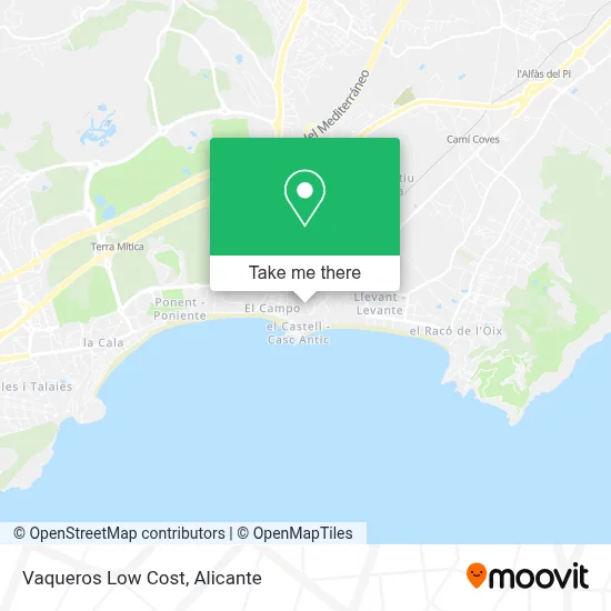 Vaqueros Low Cost map