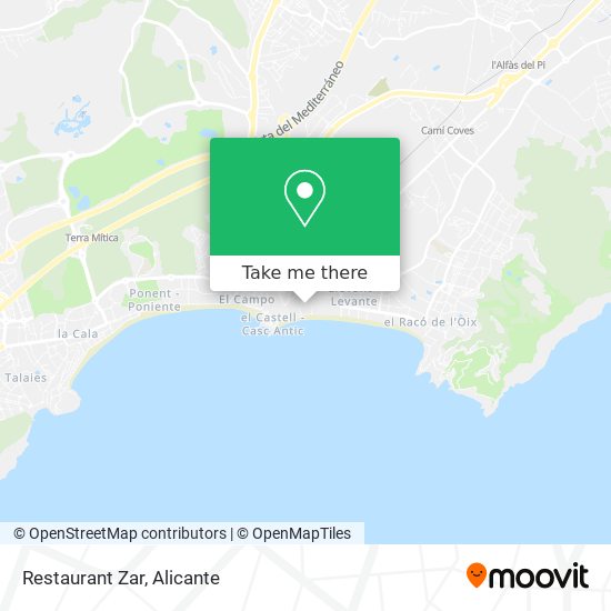 Restaurant Zar map