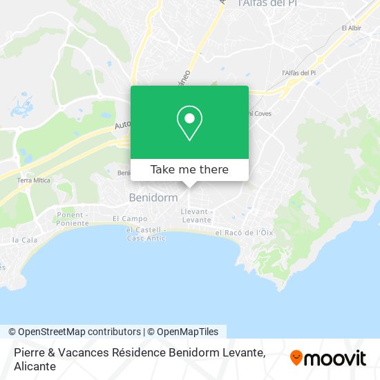 Pierre & Vacances Résidence Benidorm Levante map