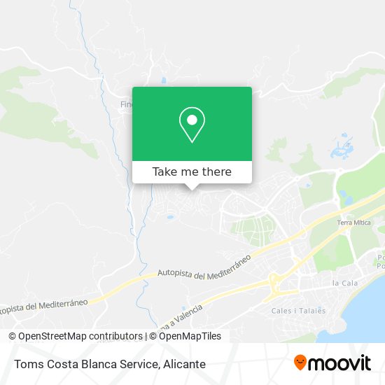 Toms Costa Blanca Service map