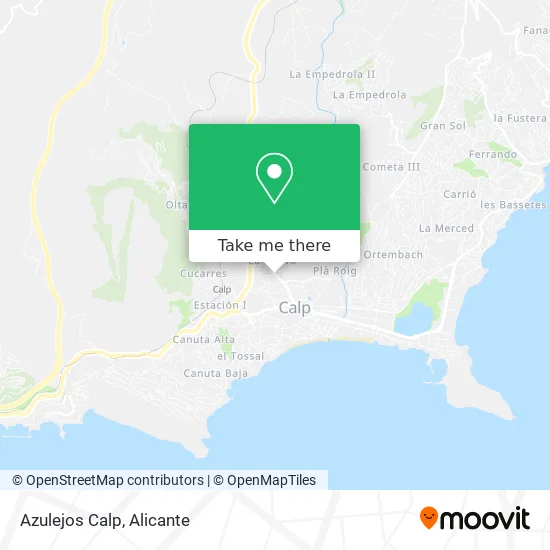 Azulejos Calp map