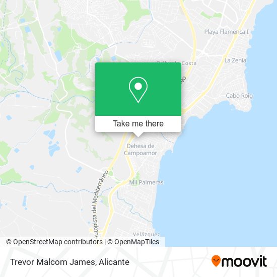 Trevor Malcom James map