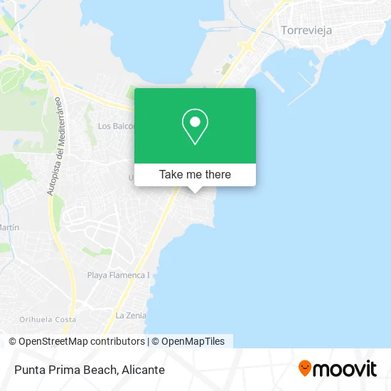 Punta Prima Beach map