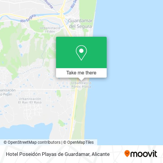 mapa Hotel Poseidón Playas de Guardamar