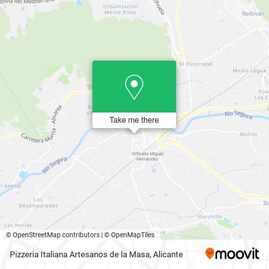 mapa Pizzeria Italiana Artesanos de la Masa