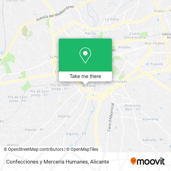 Confecciones y Mercería Humanes map