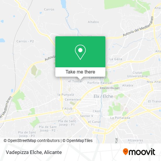 Vadepizza Elche map