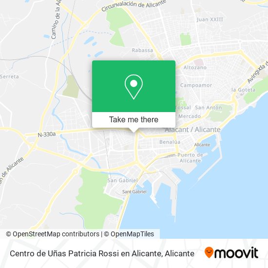 mapa Centro de Uñas Patricia Rossi en Alicante
