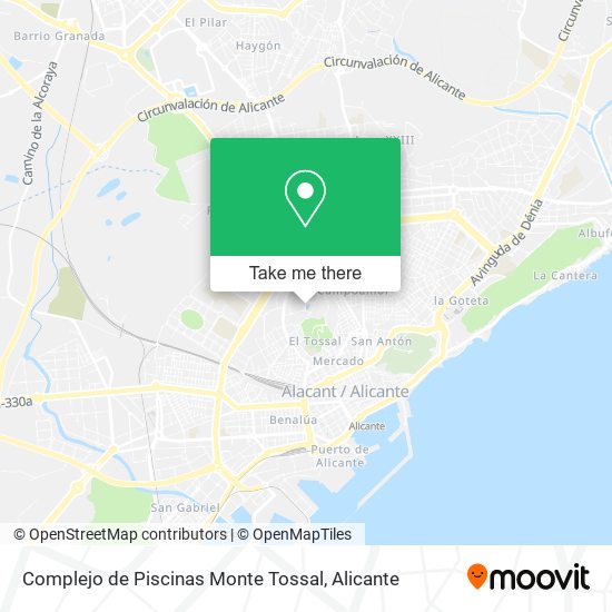 mapa Complejo de Piscinas Monte Tossal