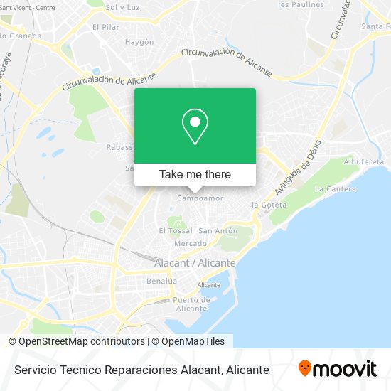 Servicio Tecnico Reparaciones Alacant map