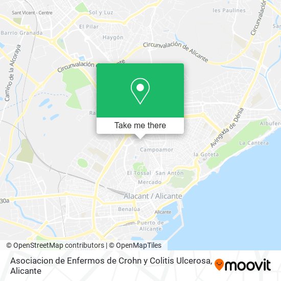 Asociacion de Enfermos de Crohn y Colitis Ulcerosa map