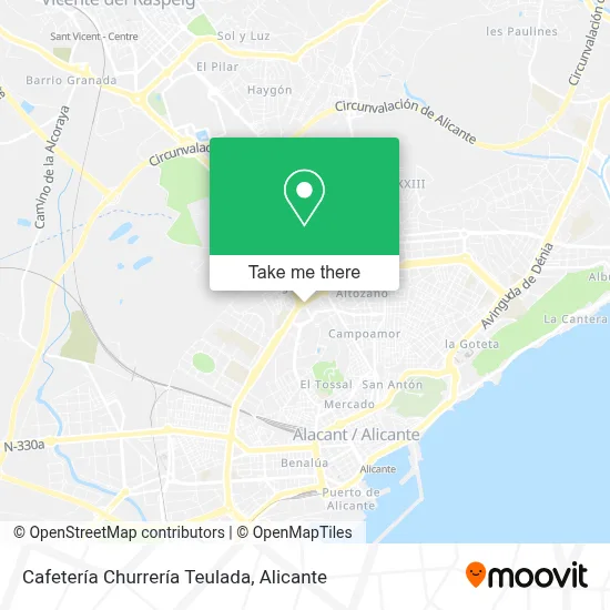 Cafetería Churrería Teulada map