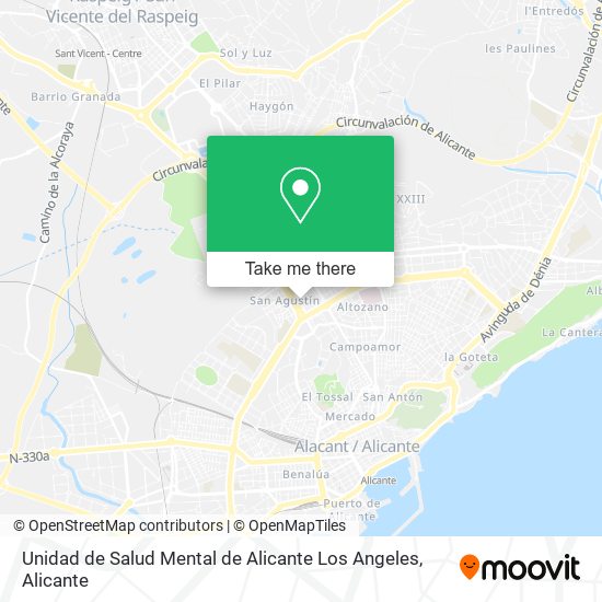 mapa Unidad de Salud Mental de Alicante Los Angeles