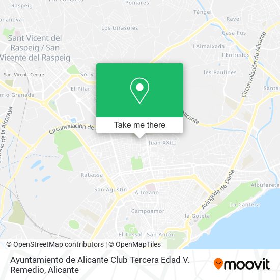 Ayuntamiento de Alicante Club Tercera Edad V. Remedio map