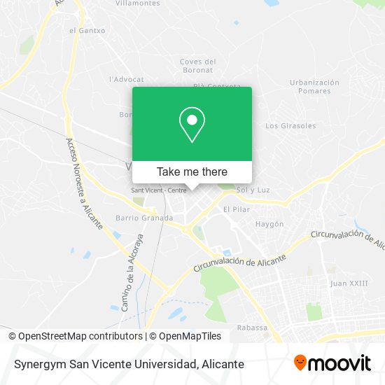 mapa Synergym San Vicente Universidad