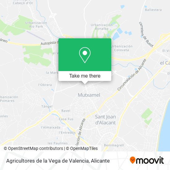 mapa Agricultores de la Vega de Valencia