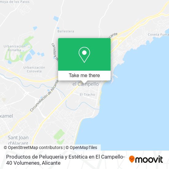 mapa Productos de Peluqueria y Estética en El Campello- 40 Volumenes