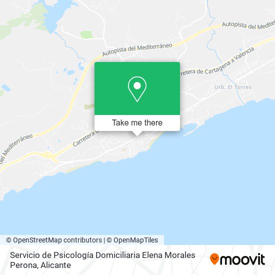 mapa Servicio de Psicología Domiciliaria Elena Morales Perona