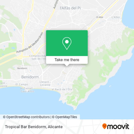 Tropical Bar Benidorm map