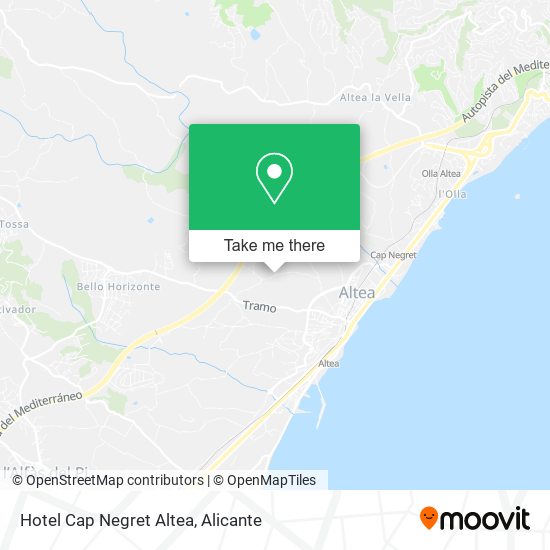 Hotel Cap Negret Altea map