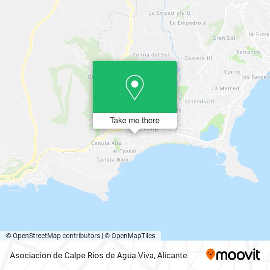 Asociacion de Calpe Rios de Agua Viva map