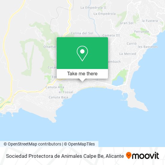 Sociedad Protectora de Animales Calpe Be map