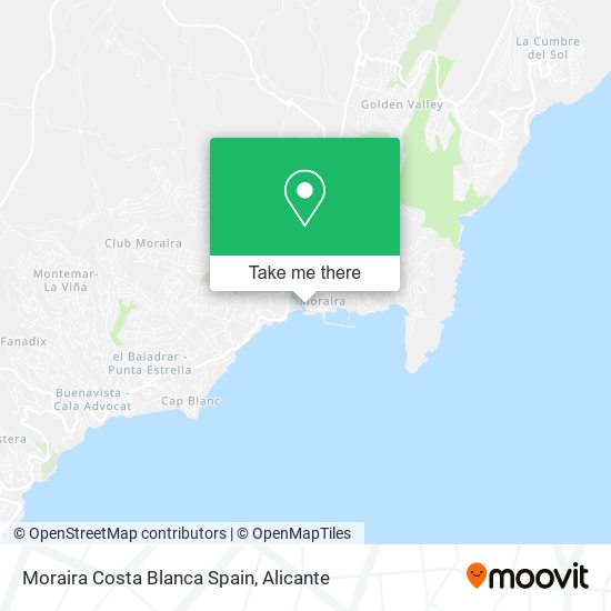 Moraira Costa Blanca Spain map