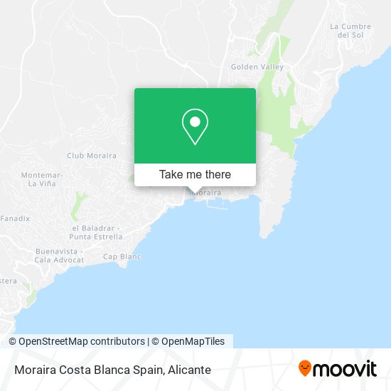 mapa Moraira Costa Blanca Spain