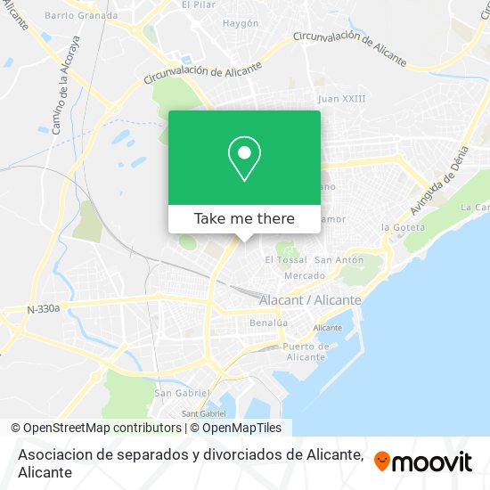 Asociacion de separados y divorciados de Alicante map