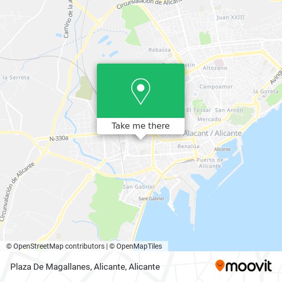 Plaza De Magallanes, Alicante map