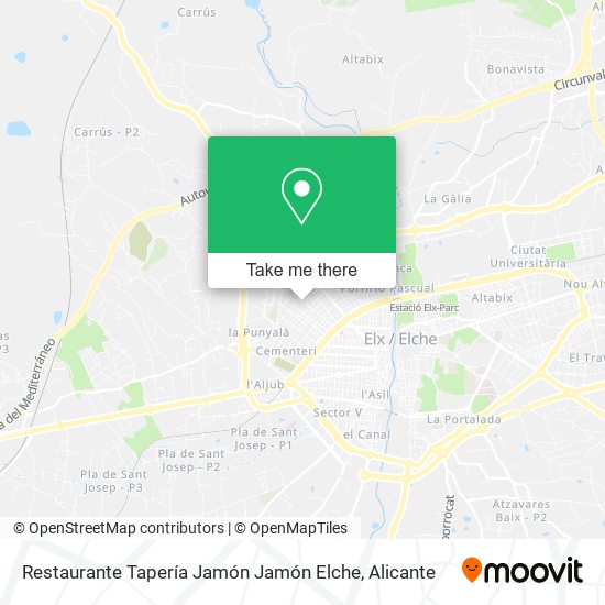 Restaurante Tapería Jamón Jamón Elche map