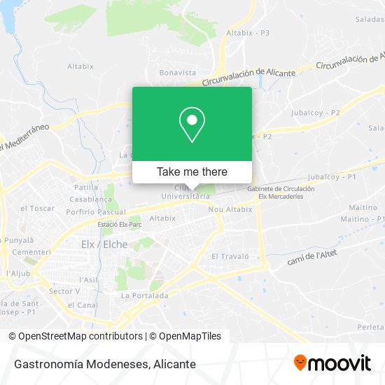 Gastronomía Modeneses map