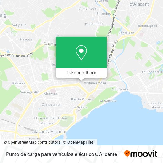 Punto de carga para vehículos eléctricos map