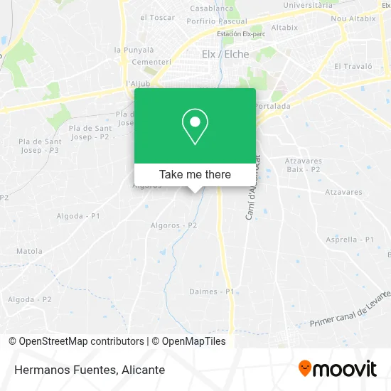 Hermanos Fuentes map