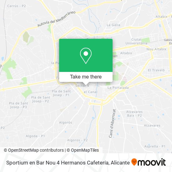 Sportium en Bar Nou 4 Hermanos Cafetería map