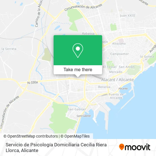 Servicio de Psicología Domiciliaria Cecilia Riera Llorca map