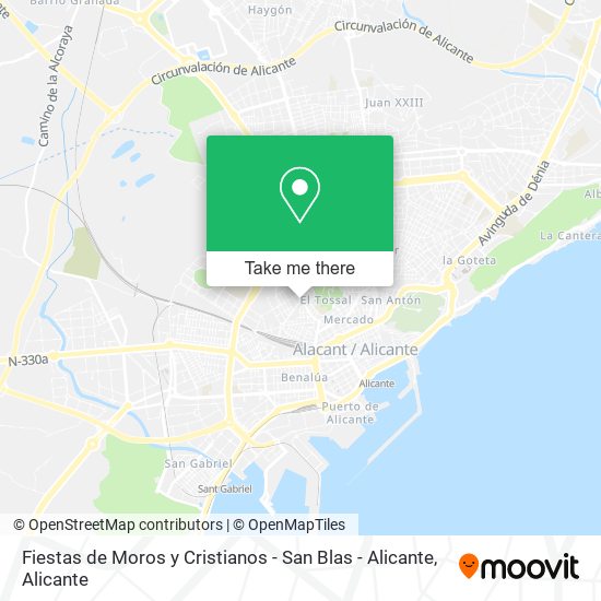 mapa Fiestas de Moros y Cristianos - San Blas - Alicante