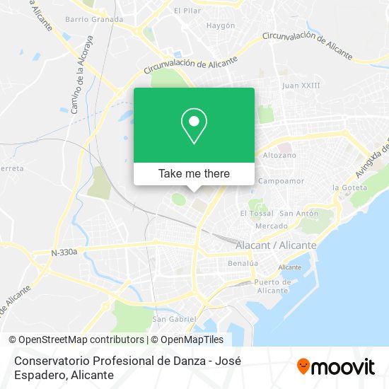 mapa Conservatorio Profesional de Danza - José Espadero