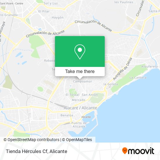 Tienda Hércules Cf map