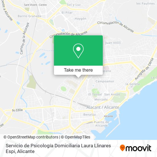 Servicio de Psicología Domiciliaria Laura Llinares Espi map