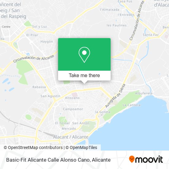 Basic-Fit Alicante Calle Alonso Cano map