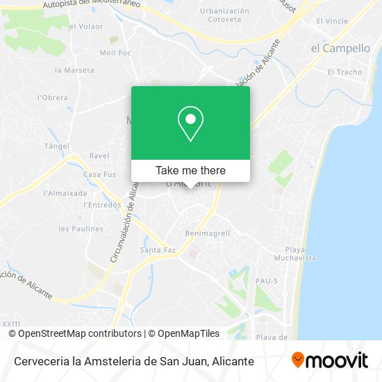 Cerveceria la Amsteleria de San Juan map